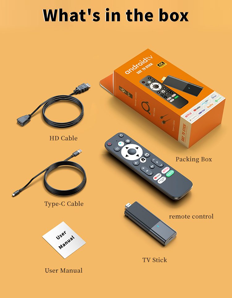 Android 4K телевізійна приставка VenBOX S02 TV Stick, 2GB+16GB, BT5.0, 2,4G / 5G Dual WiFi, Allwinner H313
