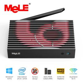 Невеликий настільний мікроПК без вентилятора MeLE PCG35 GLK Intel J4125, 8 ГБ, 128 ГБ, Windows 11 Pro, подвійний HDMI, VGA, підтримка трьох екранів, Gigabit Ethernet, WiFi, PXE, автоматичне ввімкнення, робота ввімкнена, промисловий IOT Business | PCG35GLK | MeLE | VenSYS.ua