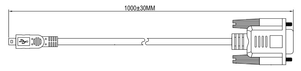 Lenght is 1m of Interface serial RS-232 cable for Rongta mobile POS printer with mini-USB 8P connector